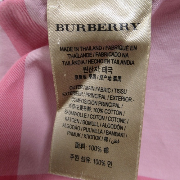 Burberry Men's Check Cotton Short Sleeve Shirt Pink Size S - Picture 10 of 12